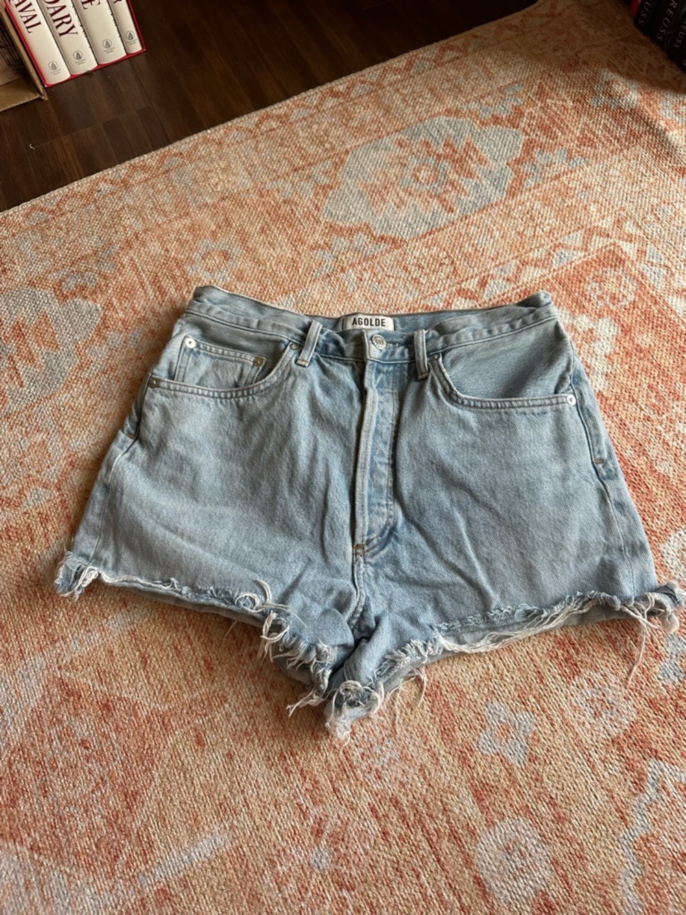 AGOLDE Parker vintage denim cutoff shorts 100% cotton size 29 - Picture 2 of 8
